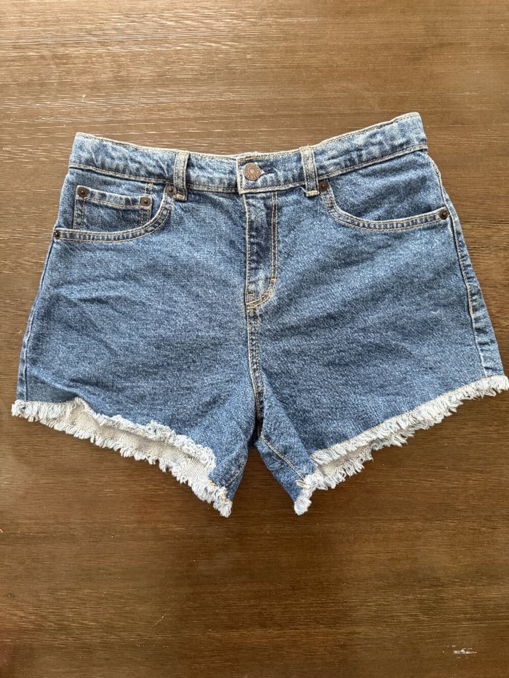Levi’s Girls A-Line High Rise Frayed Hem Denim Shorts 16 REG